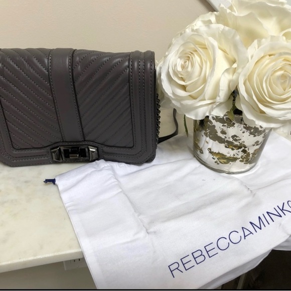 Rebecca Minkoff small love cross body/ quilted in gray - Picture 2 of 9